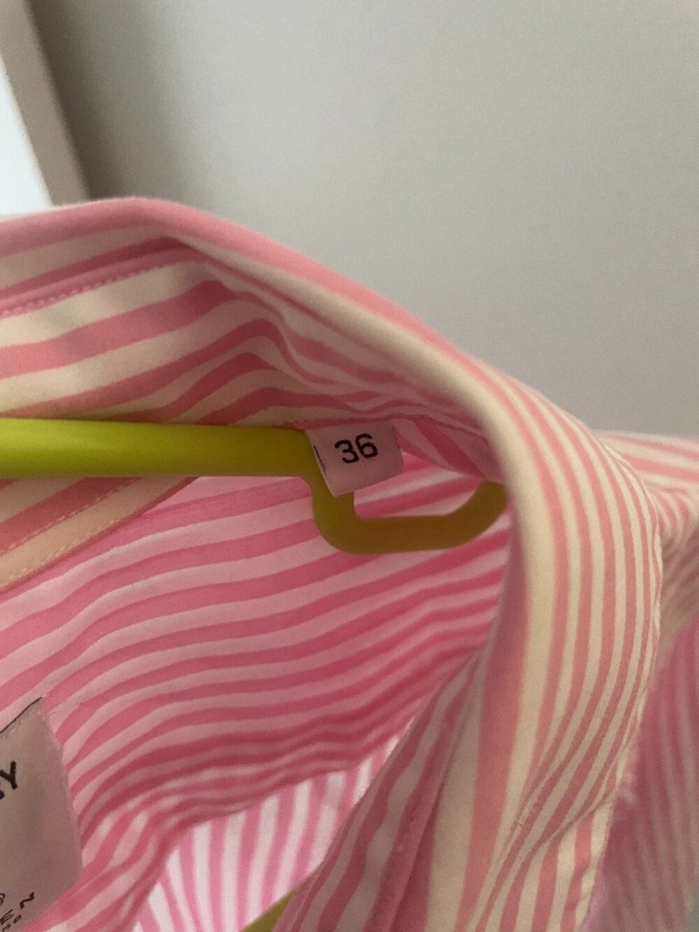 Pink/White Striped Womens Button Down Shirt - Picture 3 of 10